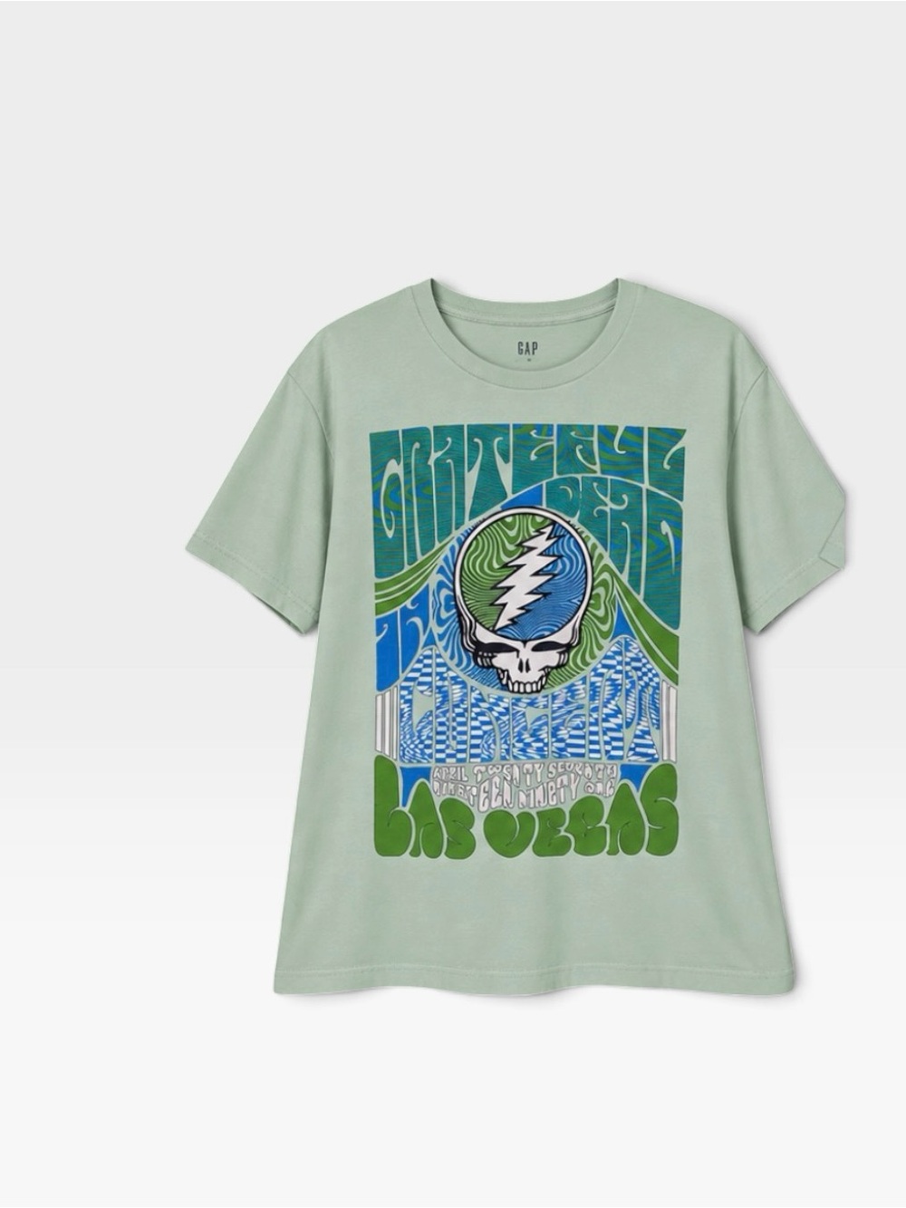 Gap x Grateful Dead M Las Vegas Steal Your Face Graphic T Shirt Green